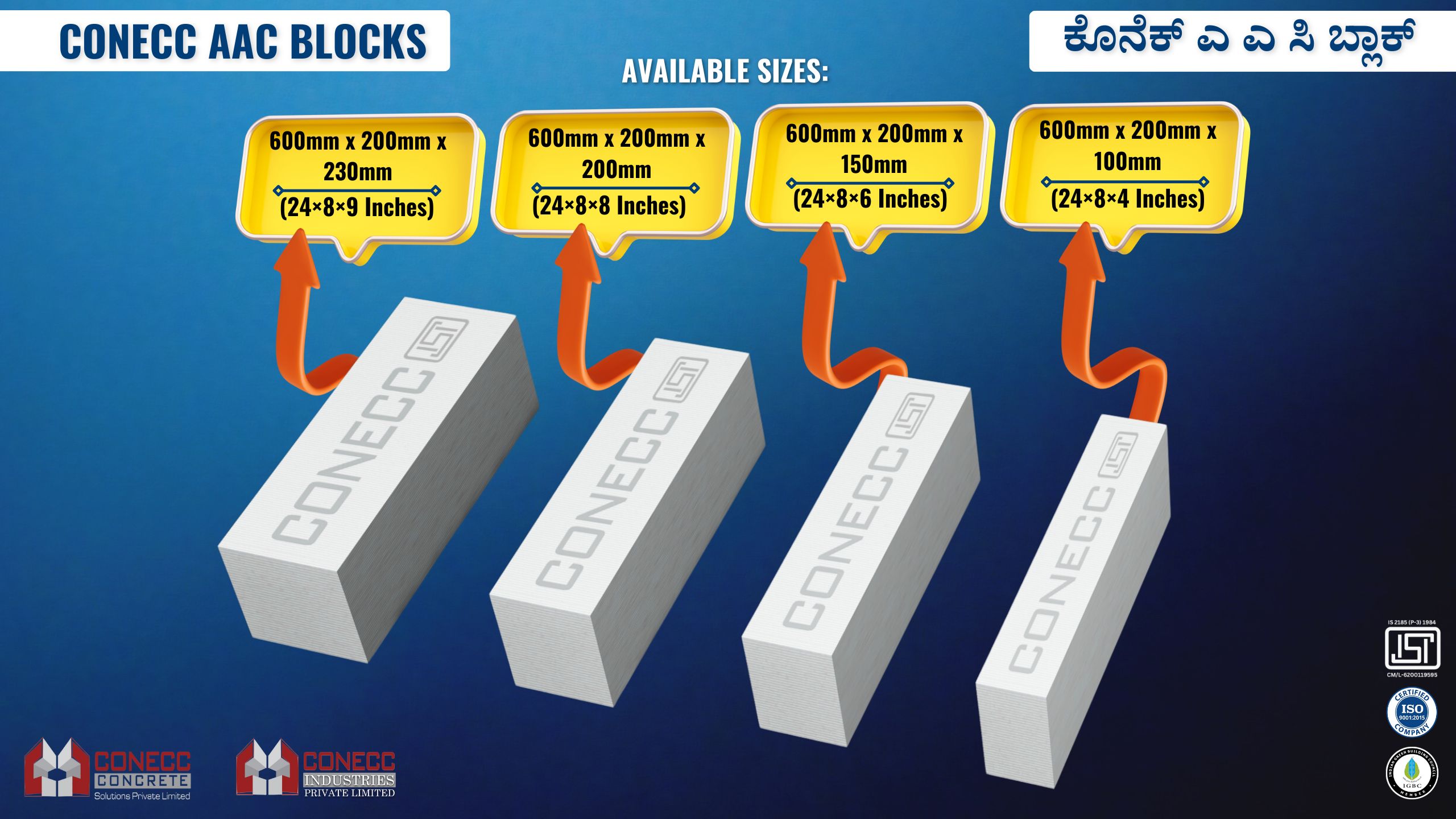 Conecc AAC Block Sizes